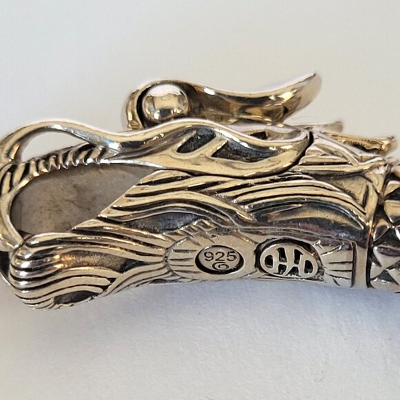 John Hardy Double Naga Dragon Black Woven Leathe Bracelet - Picture 5 of 9